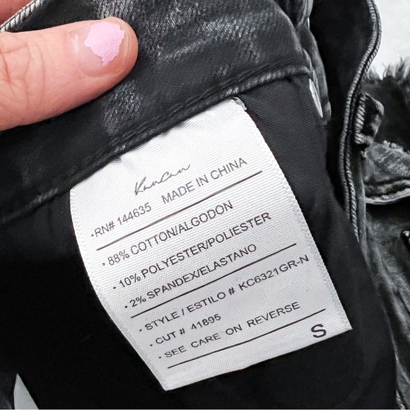 NWT- KANCAN High Rise Acid Wash Distressed Shorts for Women in Black - Picture 8 of 12